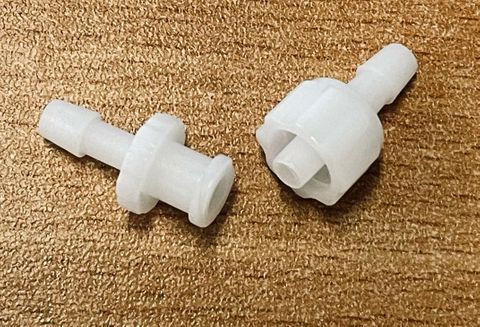SPHYG CONNECTOR FITTING MALE / FEMALE SET (WHITE) - 2 PIECES & INSTRUCTIONS - NEW STYLE to suit HOKANSON TOE CUFF