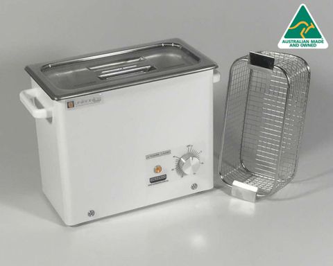 UNISONICS ULTRASONIC CLEANER 5.6lt + Drain valve with 9mm Mesh Stainless Basket + Lid (FXP12M)