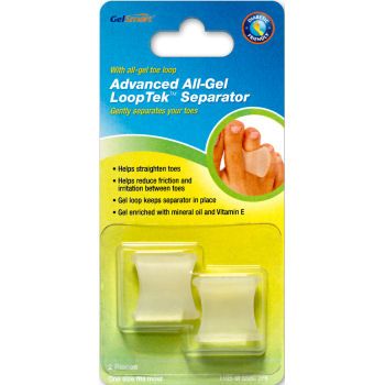 GELSMART ALL-GEL TOE SEPARATOR w LOOP Retail Blister Pack of 2 (1105) THE END SALE HALF PRICE