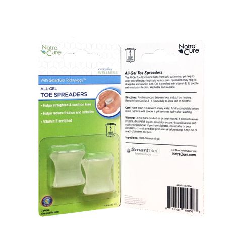 NATRACURE ALL-GEL TOE SPREADERS Retail Blister Pack of 2 (1126)
