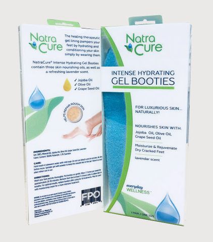 NATRACURE 155 INTENSE HYDRATING GEL BOOTIES Aqua One size per pair Retail Box