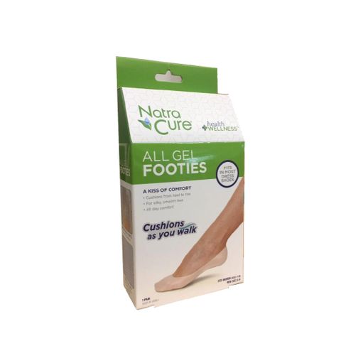 NATRACURE ALL GEL FOOTIES Per Pair One Size Retail Box