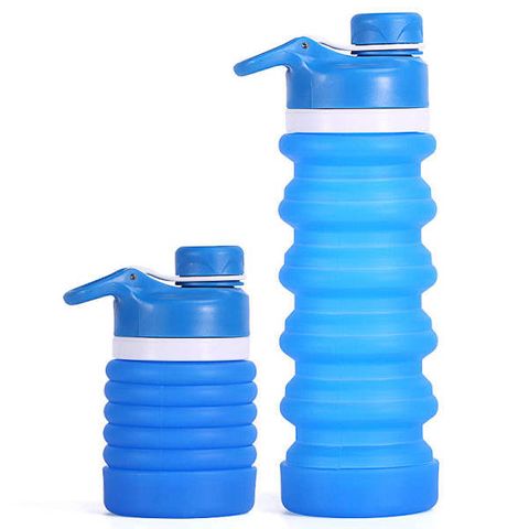 NATRACURE 10061-550 WATER BOTTLE - Collapsible Silicone Blue 550ml Retail Box THE END SALE HALF PRICE