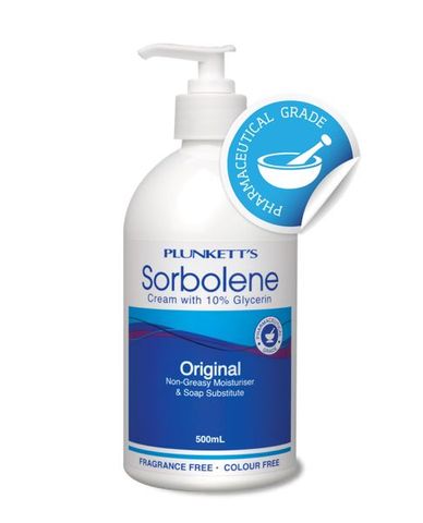 PLUNKETT'S SORBOLENE CREAM w/ Glycerin 10% 500ml Pump Pack
