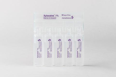 STRIP of 5 XYLOCAINE PLAIN POLYAMPS 1% 5ml