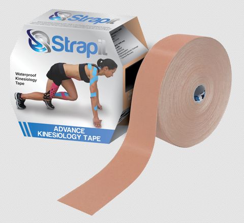 STRAPIT ADVANCE KTAPE 5cm x 31.5m TAN (LARGE SILVER BOX)