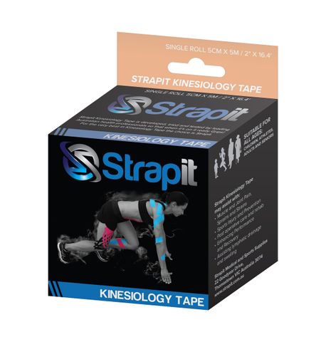 STRAPIT KINESIOLOGY TAPE 5cm x 5m TAN (BLACK BOX)