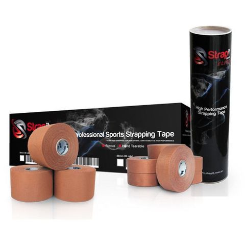 STRAPIT PROFESSIONAL SPORTS STRAPPING TAPE Tan 25mm x 13.7m per Roll