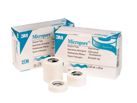 1530-0 MICROPORE 1.25cm x 9.1m WHITE Box of 24 Rolls