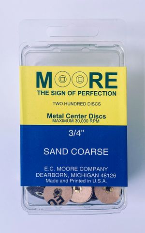 MOORES PAPER DISCS SAND 3/4 Coarse Pack of 200