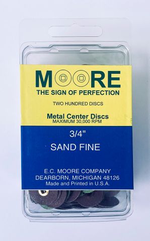 MOORES PAPER DISCS SAND 3/4 Fine Pack of 200