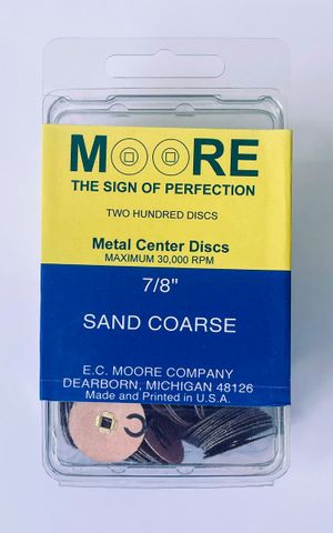 MOORES PAPER DISCS SAND 7/8 Coarse Pack of 200