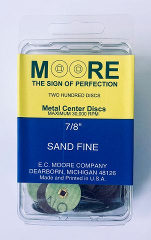 MOORES PAPER DISCS SAND 7/8 Fine Pack of 200