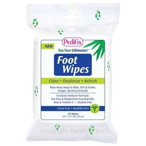 TEA TREE ULTIMATES ALCOHOL FREE FOOT WIPES 16 x 20cm Pack of 25