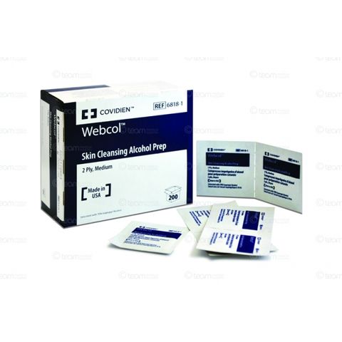 WEBCOL ALCOHOL SWABS 2 PLY Box of 200