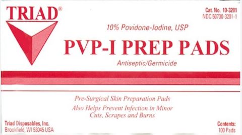 POVIDONE-IODINE PREP PADS Box of 100 -TEMPORARILY OUT OF STOCK