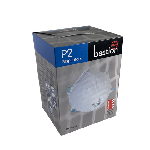 BASTION P2/N95 RESPIRATOR MASKS Box of 20. - CURRENTLY UNAVAILABLE. SEE NIOSH MASKPH-N95 ***