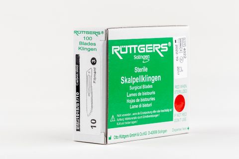 RUETTGERS CARBON STEEL STERILE BLADES (WHITE BOX) No.10 Box of 100 -TEMPORARILY OUT OF STOCK