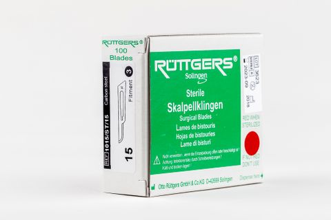 RUETTGERS CARBON STEEL STERILE BLADES (WHITE BOX) No.15 Box of 100