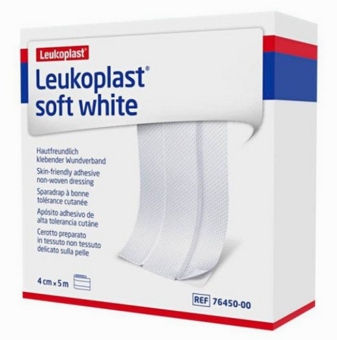 76450-00 LEUKOPLAST SOFT WHITE FLEXIBLE DRESSING 4cm x 5m
