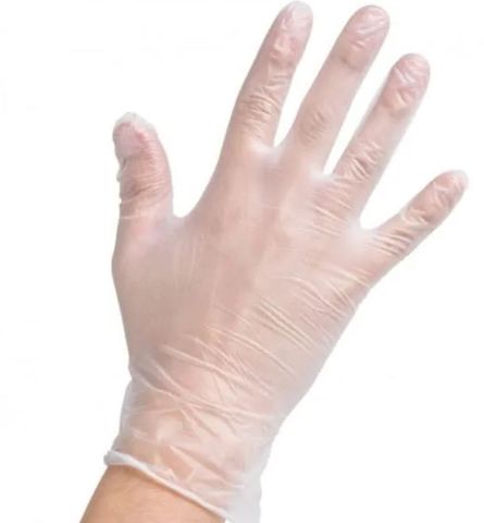 ** VINYL ** SAFEBASICS MEDICAL Powder Free Clear Vinyl Gloves - L - LARGE Box 100
