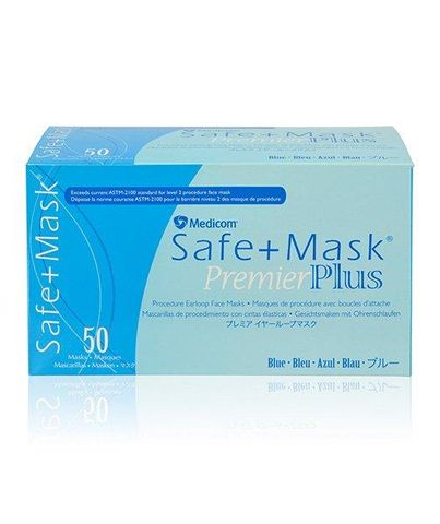 PREMIER PLUS EARLOOP MASK - LEVEL 2- BLUE Box of 50