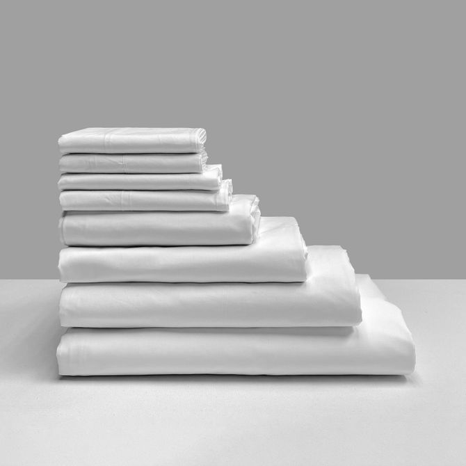 Elite 50/50 Percale Single Flat White