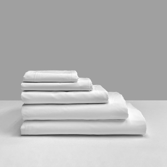 Elite 80/20 Percale Single Flat White