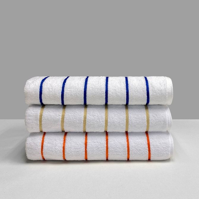 Pinstripe Pool Towel Orange
