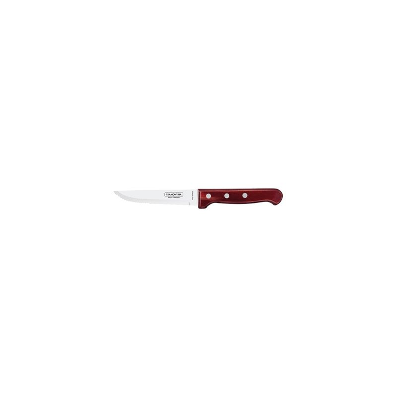 TRAMONTINA POLYWOOD 5" GAUCHO STEAK KNIFE-SERRATED RED (*TM21413/075*) = PACK OF 12 X EACHES