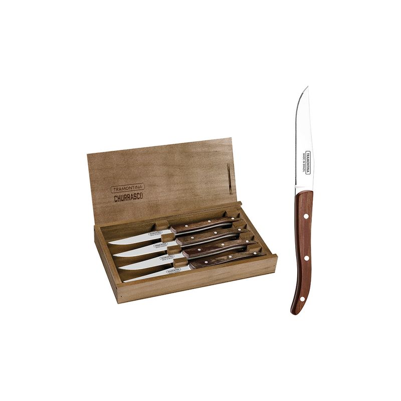 CHURRASCO PREMIUM FSC CERTIFIED 4PCS PAISANO KNIVES SET (*TM29899/517*) =  1 X SET