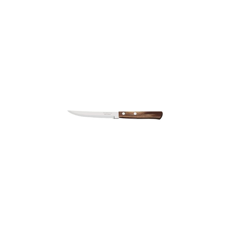 TRAMONTINA POLYWOOD 5" STEAK KNIFE-SERRATED NARROW BROWN (*TM21100/495*) = PACK OF 12 X EACHES