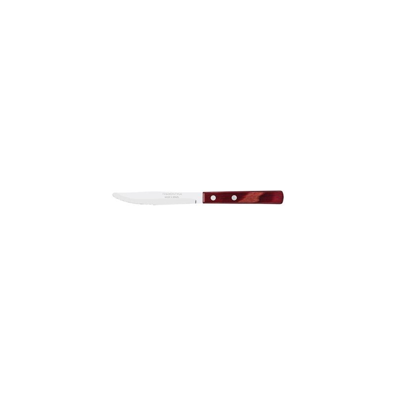 TRAMONTINA POLYWOOD 4" STEAK KNIFE 1-SERRATED NARROW RED (*TM21101/474*) = PACK OF 12 X EACHES