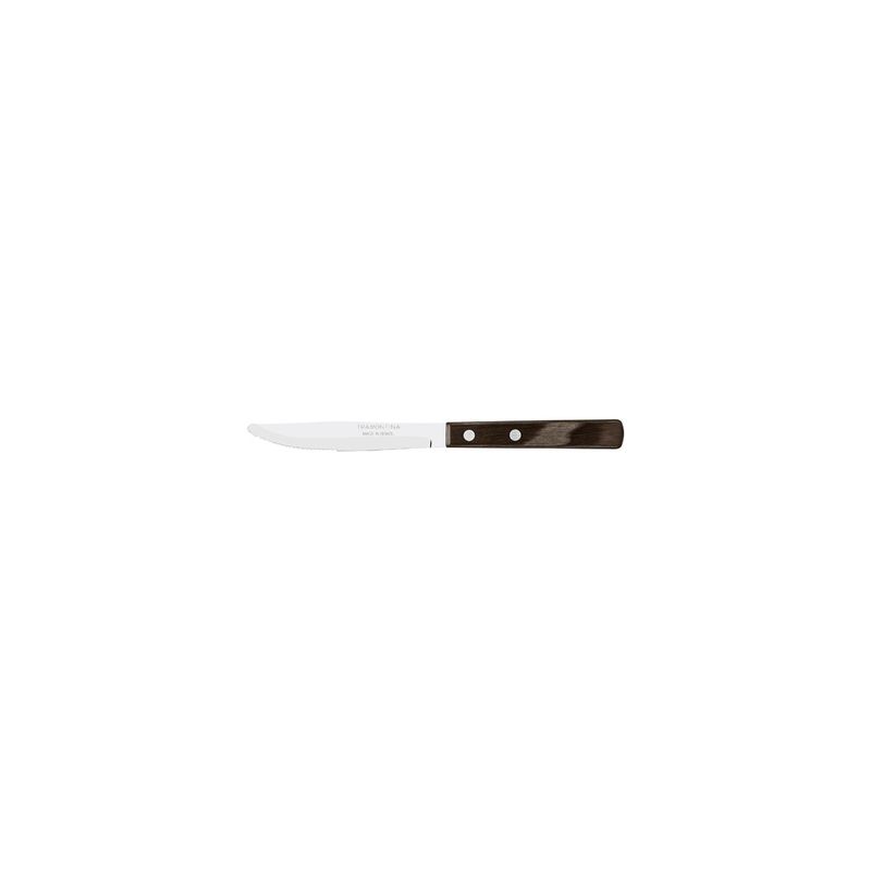 TRAMONTINA POLYWOOD 4" STEAK KNIFE 1-SERRATED NARROW BROWN (*TM21101/494*) = PACK OF 12 X EACHES