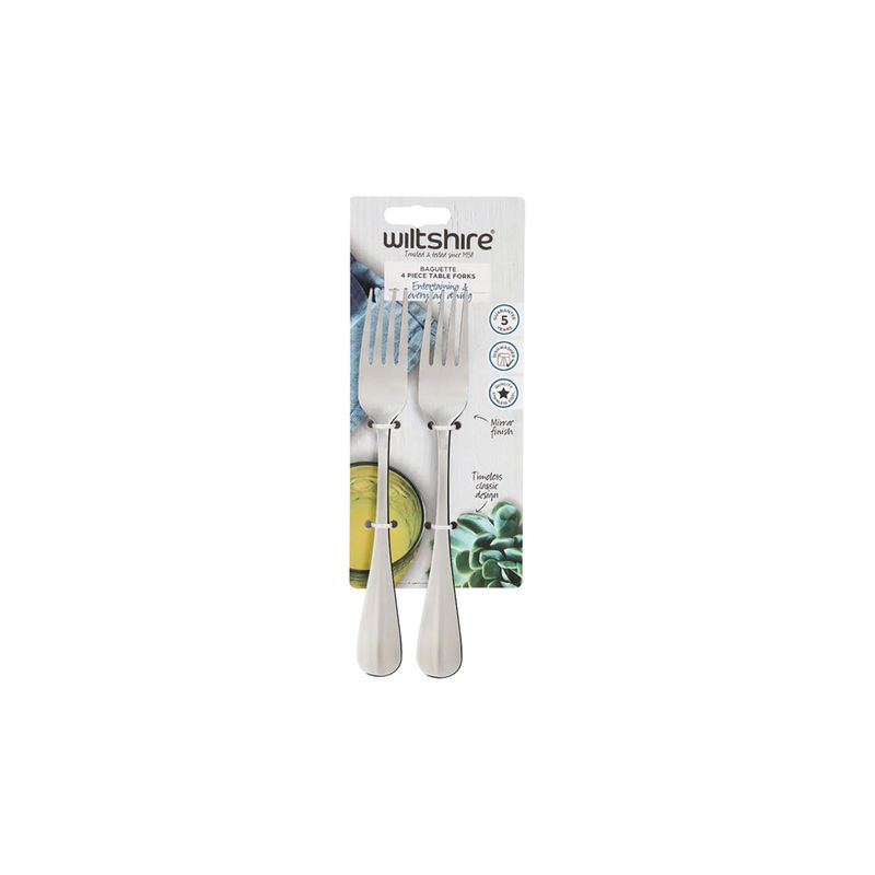 WILTSHIRE BAGUETTE TABLE FORK 4PC SET (*WLT50570*) = PACK OF 4 X SETS