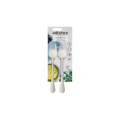 WILTSHIRE BAGUETTE BUFFET FORK 4PC SET (*WLT50577*) = PACK OF 4 X SETS