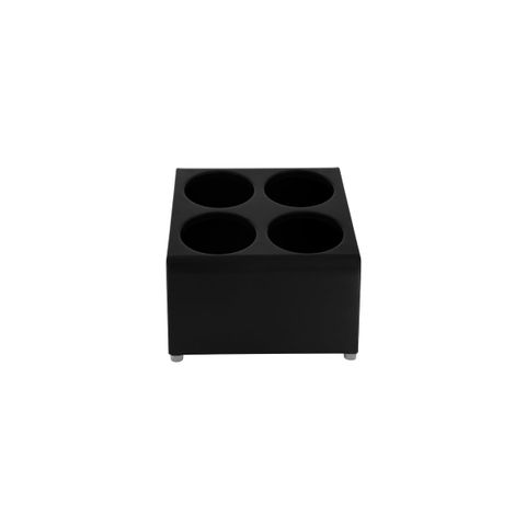 CHEF INOX CUTLERY CYLINDER HOLDER S/S BLK 4 HOLE 2x2 104mm (*05242*) =  1 X EACH