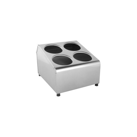 CHEF INOX CUTLERY CYLINDER HOLDER S/S 4 HOLE 2x2 DIA104mm (*05244*) =  1 X EACH