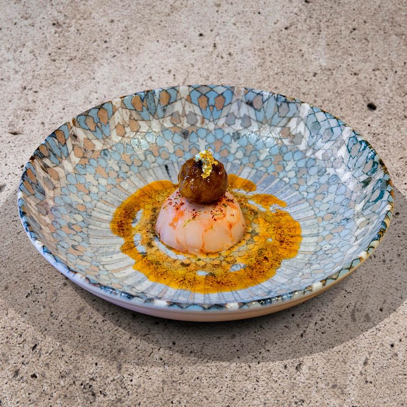 LUCA MOSAIC ROUND COUPE PLATE 210x20mm (S-MT-LUCMZGRM21DZ) (*130148*) = PACK OF 12 X EACHES