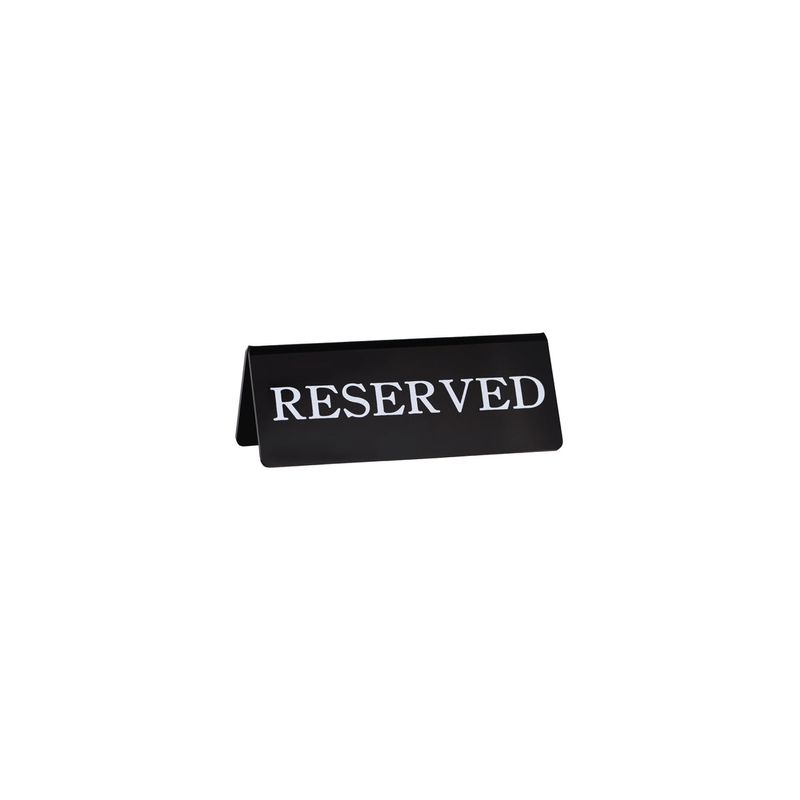 CHEF INOX SIGN "RESERVE" DOUBLE-SIDE BLK 15x5mm (*08600-BK*) = PACK OF 10 X EACHES