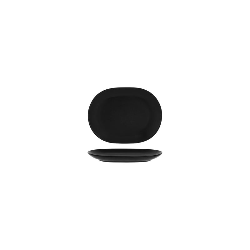 RIMMED OVAL PLATTER-157mm AURA MATT BLACK (994815) (*97441*) = PACK OF 6 X EACHES