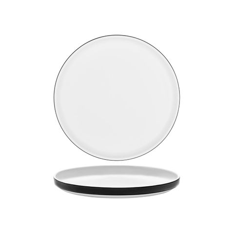 SERAX PASSE PARTOUT LOW ROUND PLATE 260x25mm BLACK GLAZED (*SERAXB6219104GZ*) = PACK OF 4 X EACHES