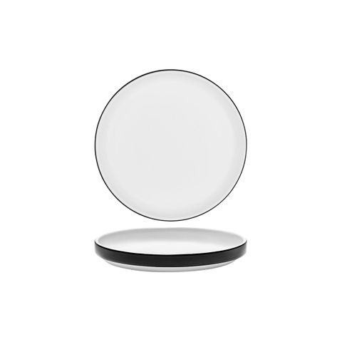 SERAX PASSE PARTOUT LOW ROUND PLATE 180x25mm BLACK GLAZED (*SERAXB6219102GZ*) = PACK OF 8 X EACHES