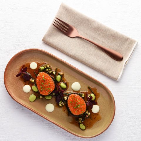 TABLEKRAFT ARTISTICA OVAL COUPE PLATE 210x190x30mm FLAME (*98330*) = PACK OF 4 X EACHES