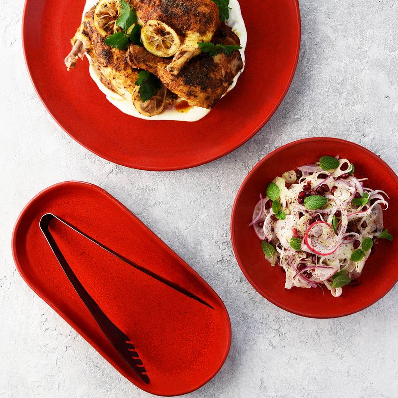TABLEKRAFT ARTISTICA OVAL COUPE PLATE 300x140mm REACTIVE RED (*98230*) = PACK OF 4 X EACHES