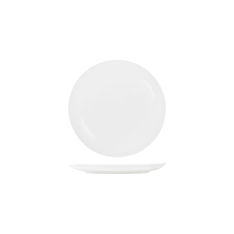 TABLEKRAFT CORE WHITE ROUND PLATE COUPE SHAPE-225mm (*91013*) = PACK OF 6 X EACHES
