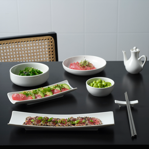 TABLEKRAFT CORE WHITE RECTANGULAR SERVER-200x70x30mm CURVED (*92044*) = PACK OF 6 X EACHES