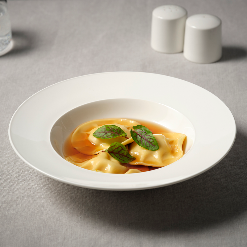 TABLEKRAFT CORE WHITE PASTA PLATE WIDE RIM 225x48mm (*91057*) = PACK OF 4 X EACHES