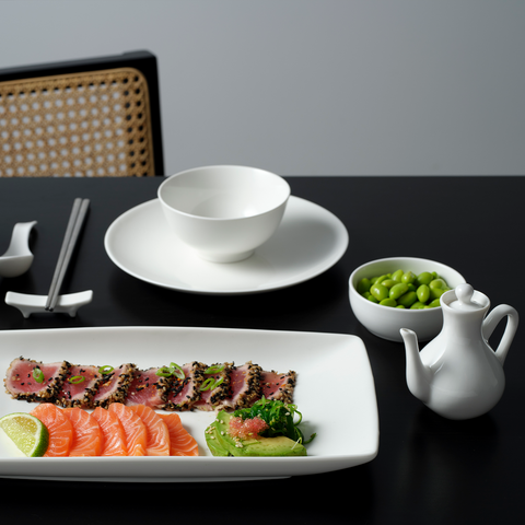 TABLEKRAFT CORE WHITE PLATTER-RECTANGLE COUPE 360x200x38mm (*92071*) = PACK OF 2 X EACHES