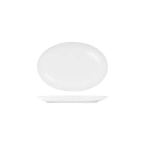 TABLEKRAFT CORE WHITE PLATTER-OVAL COUPE SHAPE -300x215x30mm (*91022*) = PACK OF 2 X EACHES